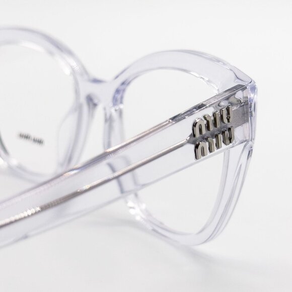 NEW MIU MIU EYEGLASSES, MIU MIU WOMEN TRANSPARENT CAT EYE MU05XV 15Z1O1 - Picture 5 of 9
